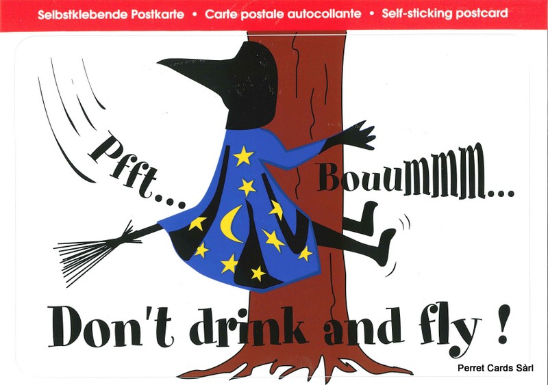 [CP 206557] Postcards SK 487 Stickers Don't drink and fly (Bouummm...)