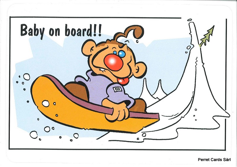 [CP 203554] Postcards SK 493 Stickers Baby on board