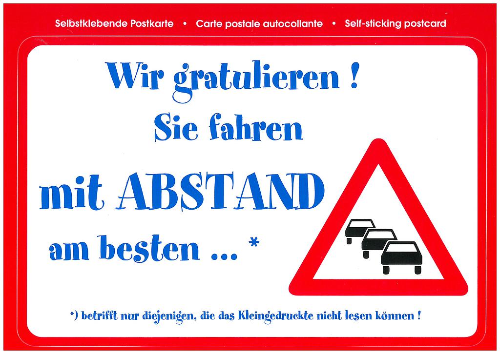 [CP 206540] Postcards SK 522 Stickers ABSTAND