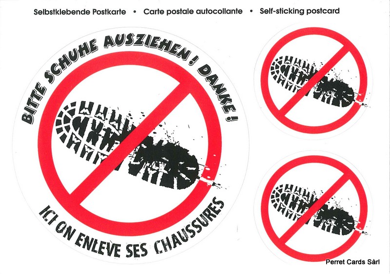 [CP 206561] Postcards SK 523 Stickers Ici on enlève ses chaussures