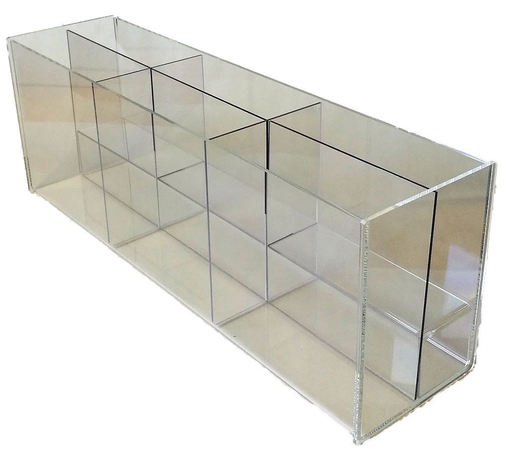 [Plexi-HKF] Verkaufsbox 6 Fächer (leer)