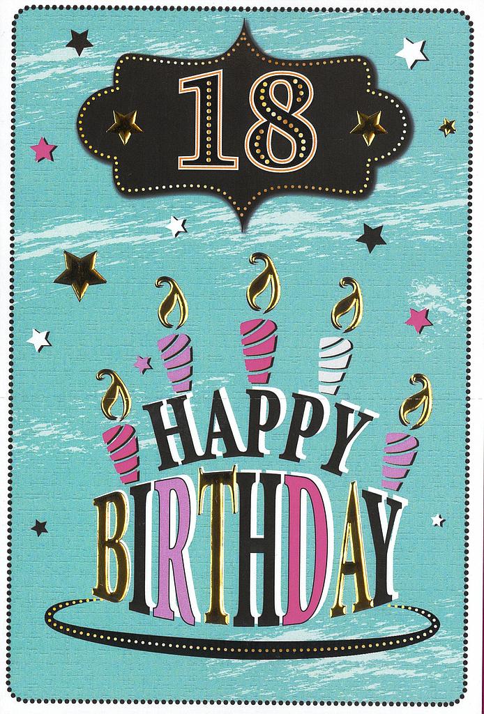 [Bi 12-693] Karte Karte 18. Geb. "Happy Birthday"
