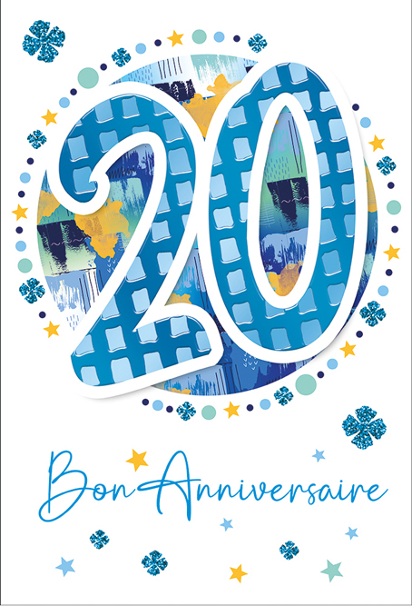 [AG 524190-20M] Carte Anniv. 20 ans