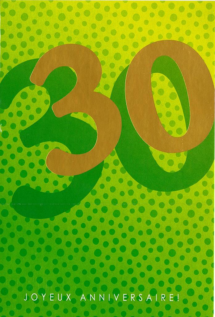 [AG 12-733-F] Carte Anniv. 30 ans