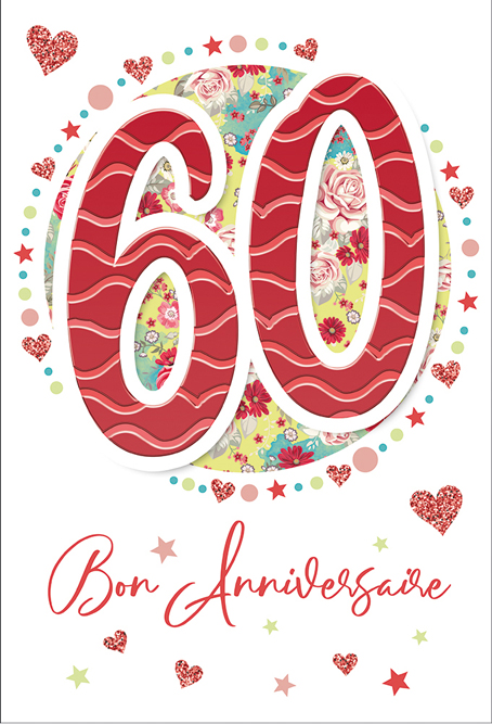[AG 524190-60F] Carte Anniv. 60 ans