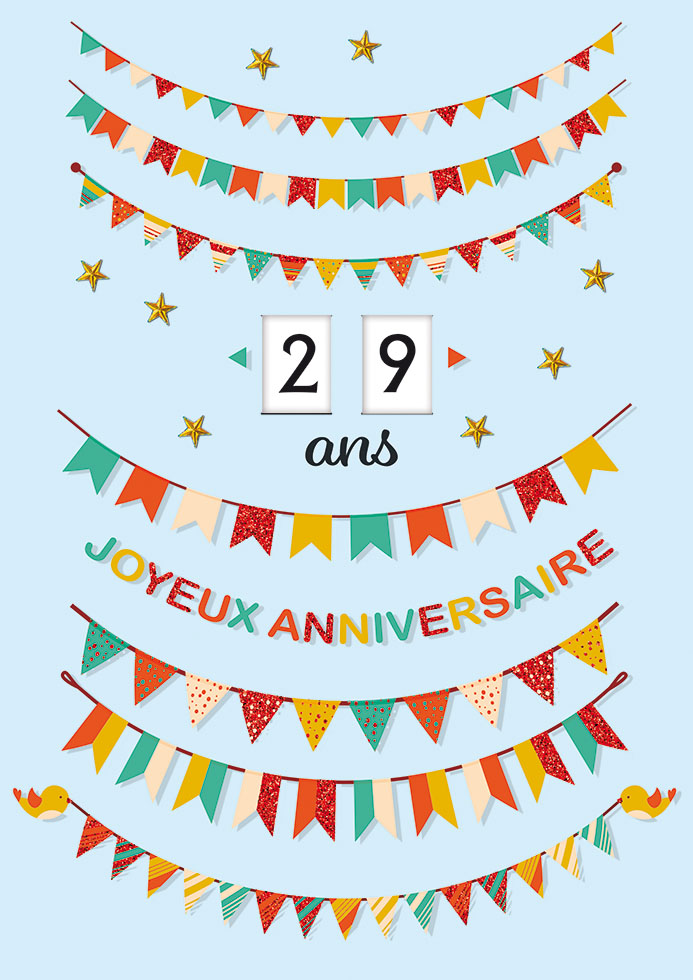 [A4-CH MAXI43] Carte A4 Anniversaire avec âge réglable