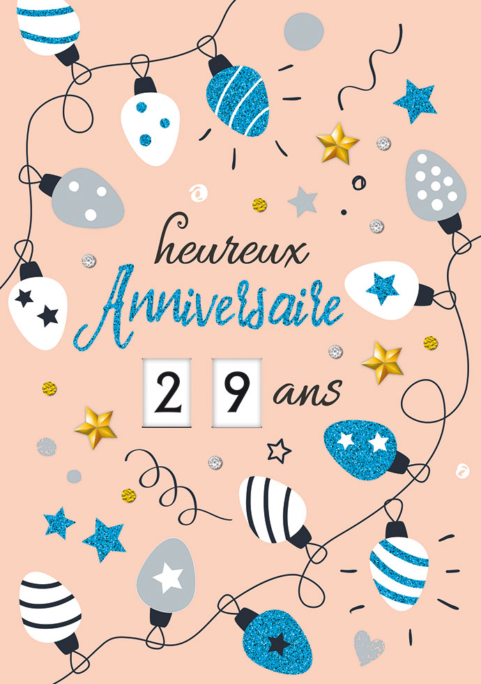 [A4-CH MAXI31] Carte A4 Anniversaire avec âge réglable