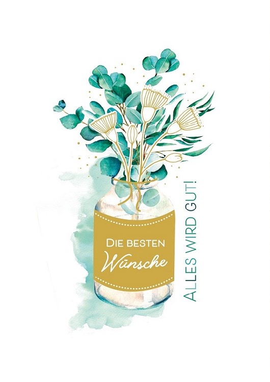 [#WU UK-34933] Karte Die besten Wünsche, Alles wird Gut!