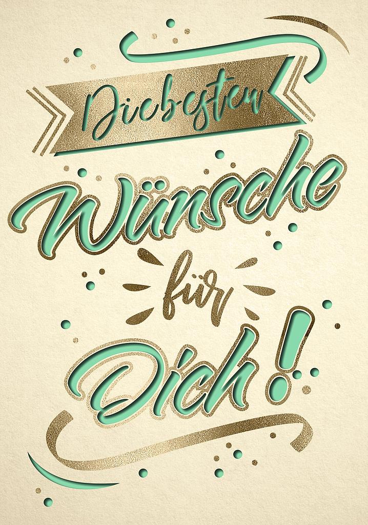 Laserkarte "Die besten Wünsche für Dich!"