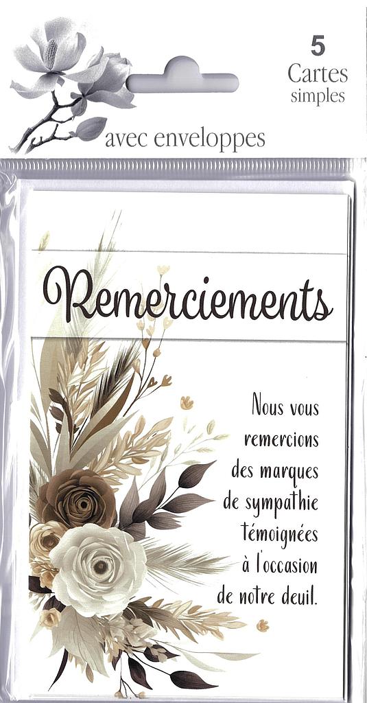 Pack de 5 c. simples Remerciement Condo