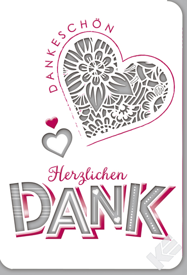 Karte Danke, mit Laserschnitten