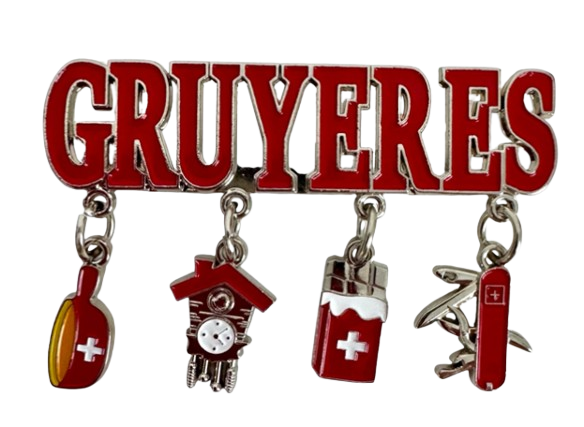 Aimant GRUYERES avec symboles suisses