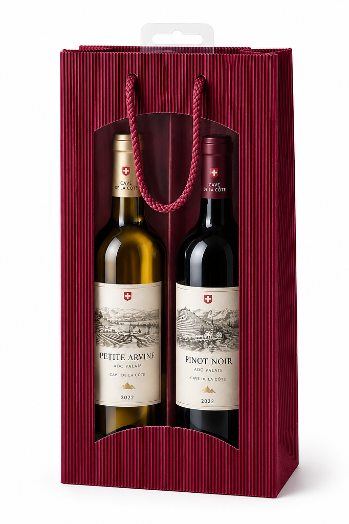 [PB 100035] Geschenkverpackung mit Sichtfenster für 2 Flaschen
