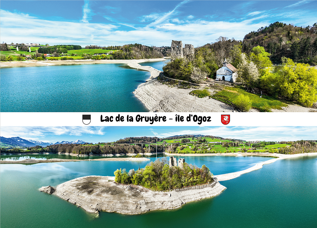 [CP FR147] Postcards Lac de la Gruyère, île d'Ogoz