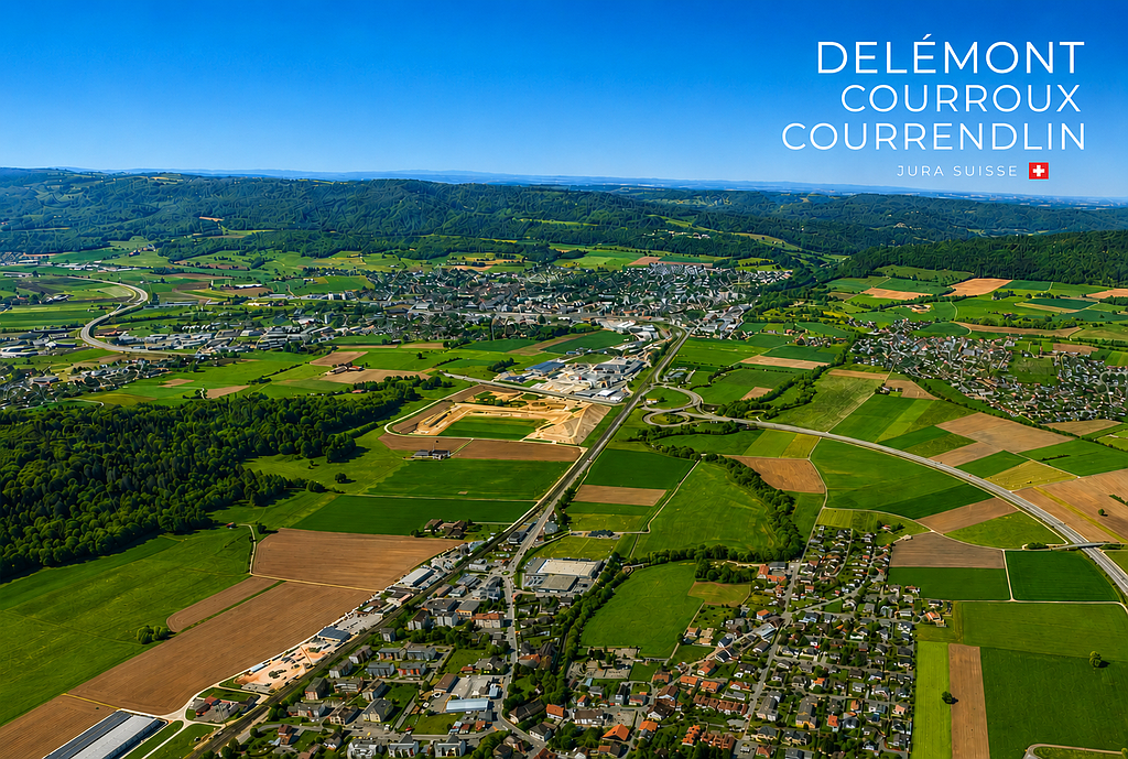[CP JU141] Postcards Delémont - Courroux  Courrendlin