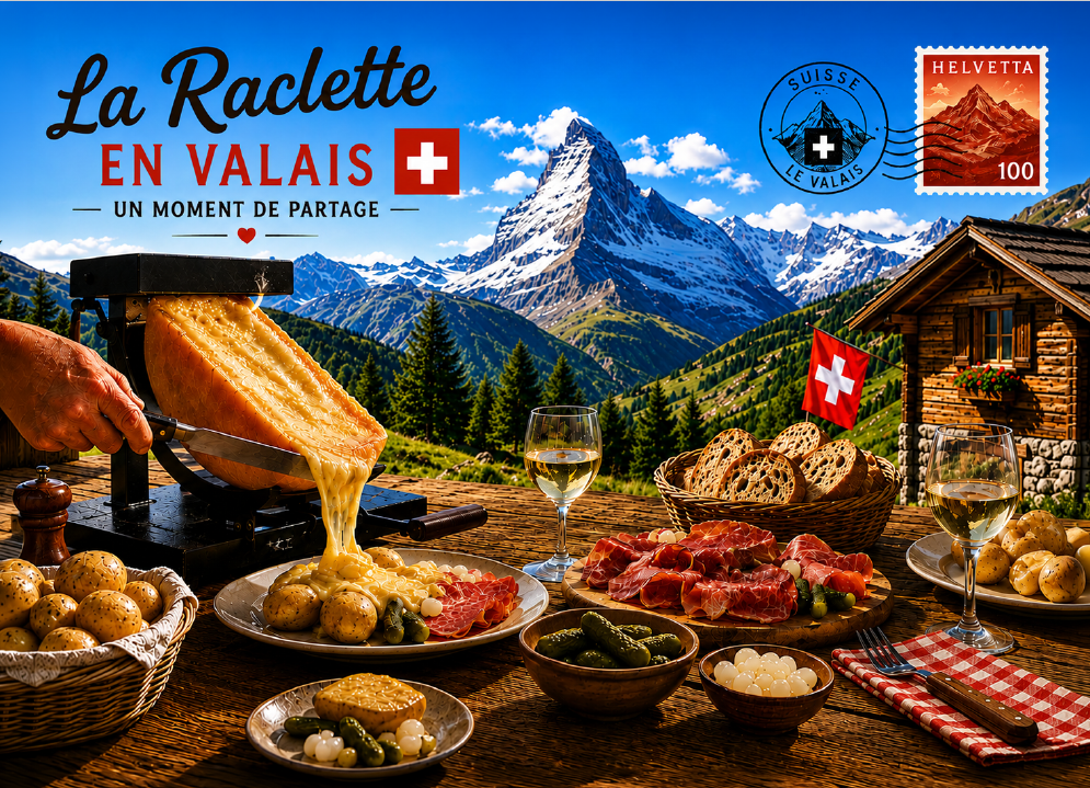 [CP VS143] Postcards Raclette en Valais