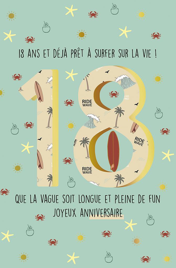 [AG 300020] Carte Anniv. 18 ans