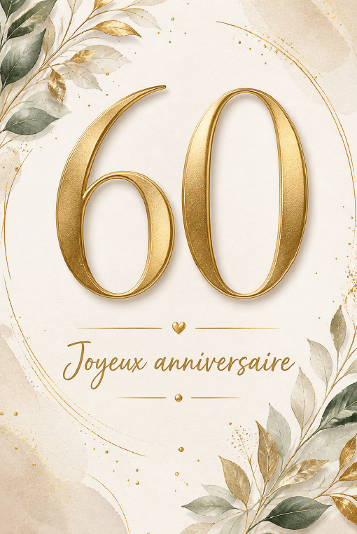 [A4-AG 6715-60] Carte A4 Anniversaire 60 ans