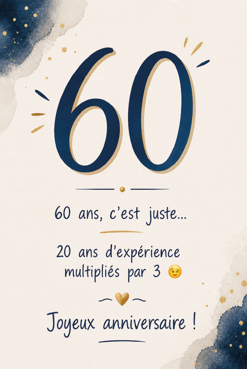 [A4-AG 6717-60] Carte A4 Anniversaire 60 ans