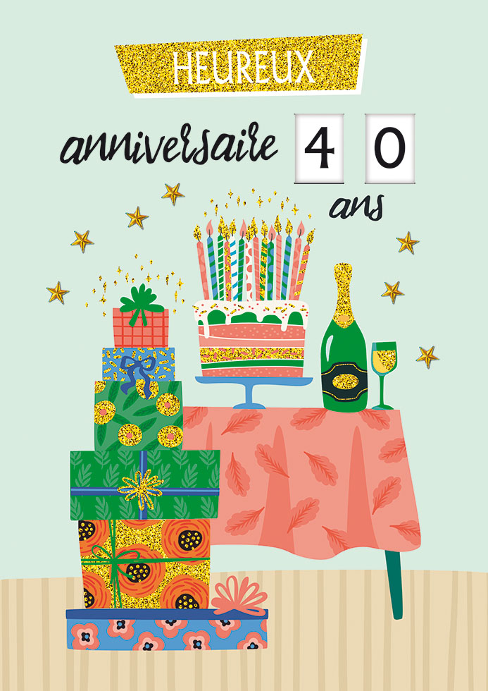 [A4-CH MAXI47] Carte A4 Anniversaire avec âge réglable