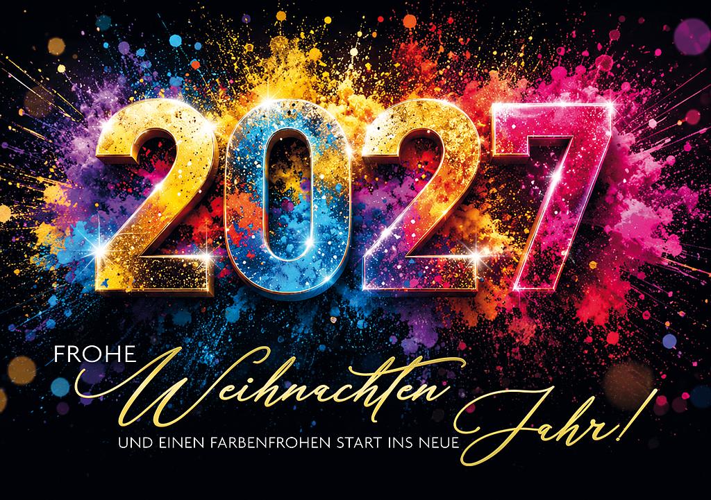 Karte A5 Karte Frohe Weihnachten und Neujahr