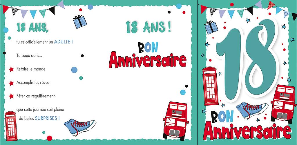 Carte Anniv. 18 ans