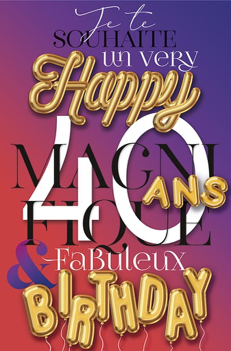 [AG 60037] Carte Anniv. âge fixe
