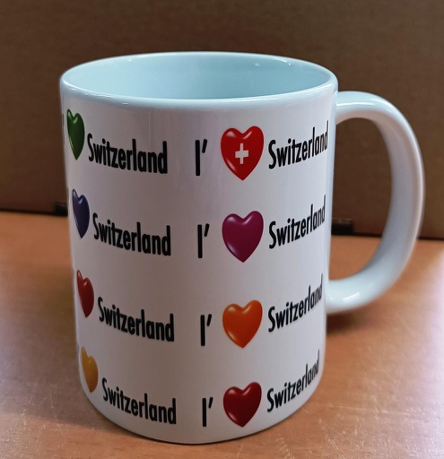 [MUG 1001744] Tasse &quot;I love Switzerland&quot; multicolore