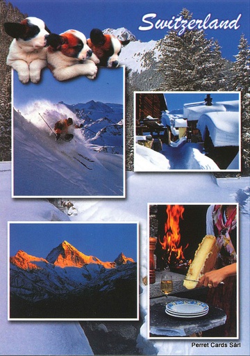 [6191134] Postcards 91134 Switzerland (raclette, chiens St-Bernard)