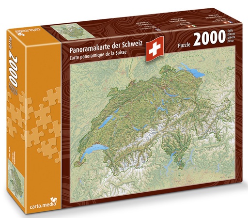 [BZ37662473] Puzzle 2000 pcs Carte panoramique de la Suisse