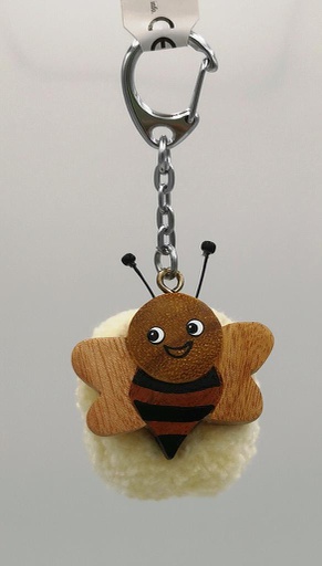 [CN KEY-1185h] Porte-clés pompom abeille