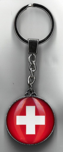 [BZ 764] Porte-clés rond croix suisse