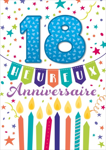 [A4-AG 518343] Carte A4 Anniversaire 18 ans