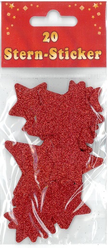 [ST 22-0161w] 20 autocollants étoiles rouge