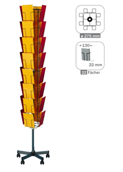 [KK32] Bodendrehständer 32 Fächer HF für Grußkarten ~B6