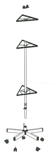 [PK31] Variable Bodendrehständer 3 Seite frei wählbar zu bestücken (PK31)