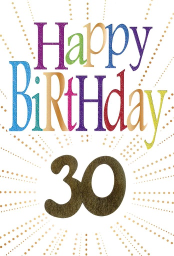 [Bi 12-698-30] Carte 30 ans Happy Birthday