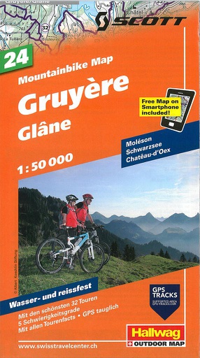 [BZ17376299] Mountainbike Map 1:50'000 Gruyères MTB24