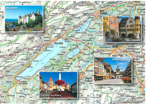 [1020212] Postcards 20212 Les Trois Lacs (Bienne, Neuchâtel, Morat, Yverdon-les-Bains)