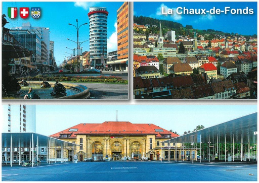 [1028867] Postcards 28867 La Chaux-de-Fonds (centre, vue générale, gare)