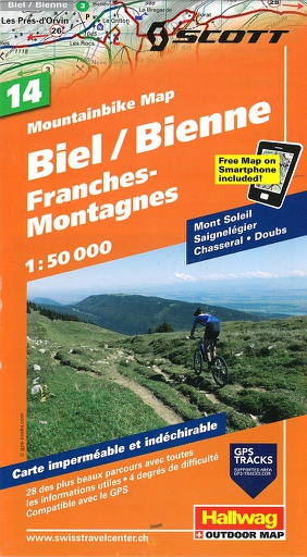 [BZ12067502] Mountainbike Map 1:50'000 Biel/Bienne MTB14