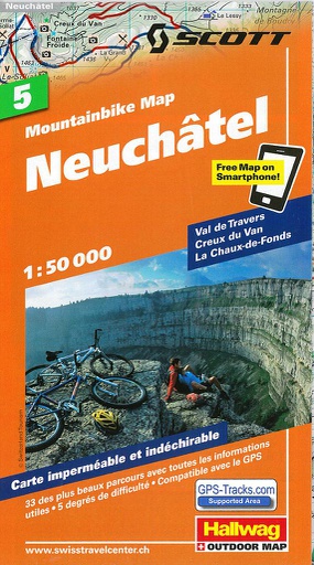 [BZ10575453] Carte VTT 1:50'000 Neuchâtel MTB05