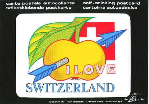 [9700273] Postcards SK 273 Stickers I LOVE SWITZERLAND