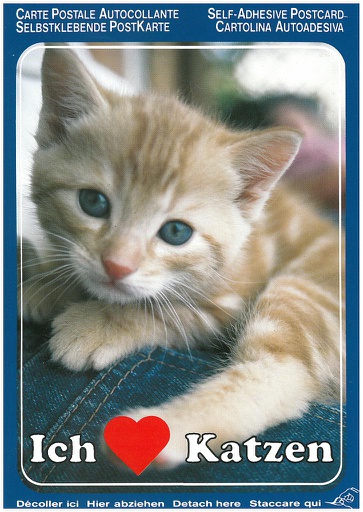 [9700375] Postcards SK 375 Stickers 'Ich mag Katzen'