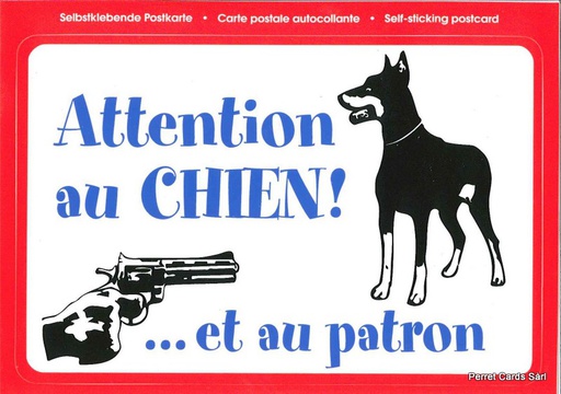 [9700486] Postcards SK 486 Stickers Attention au CHIEN ! ...et au patron !