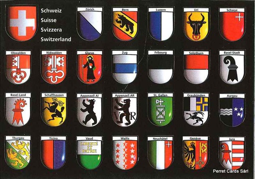 [9700518] Postcards SK 518 Stickers Suisse et cantons