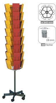 [KK48] Bodendrehständer 48 Fächer HF für Grußkarten ~B6