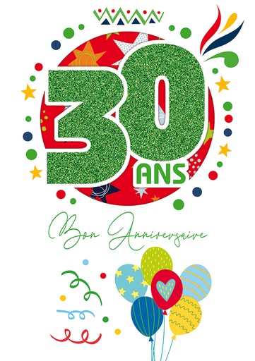 [AG CDAG030B] Carte Anniv. 30 ans (copy)