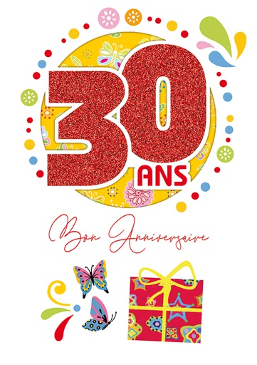 [AG CDAG030A] Carte Anniv. 30 ans (copy)