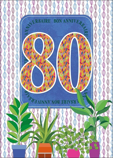 [A4-AG 522399] Carte A4 Anniversaire 80 ans